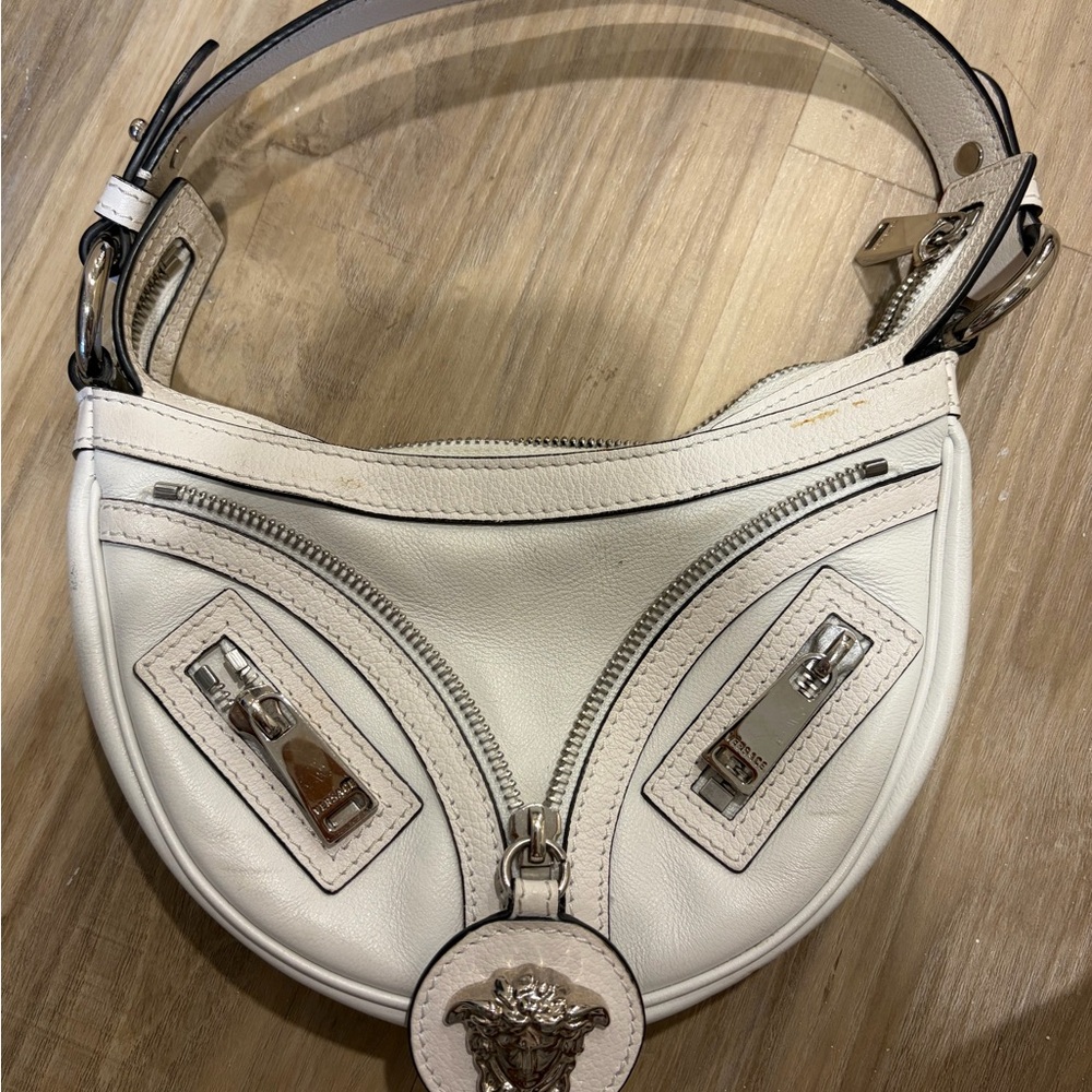 Versace Cream Leather shoulder Medusa Charm bag